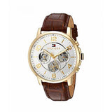 Tommy Hilfiger Keagan Silver Dial Leather Strap Men's Watch #1791291 - The Watches Men & CO