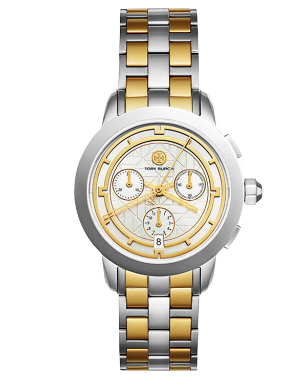 Tory Burch Classic Chronograph Two-Tone Watch Women’s Watch TBW1034 - Women’s Watches