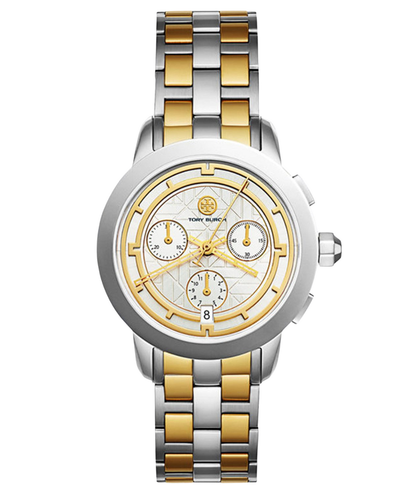 Tory Burch Classic Chronograph Two-Tone Watch Women’s Watch TBW1034 - Women’s Watches