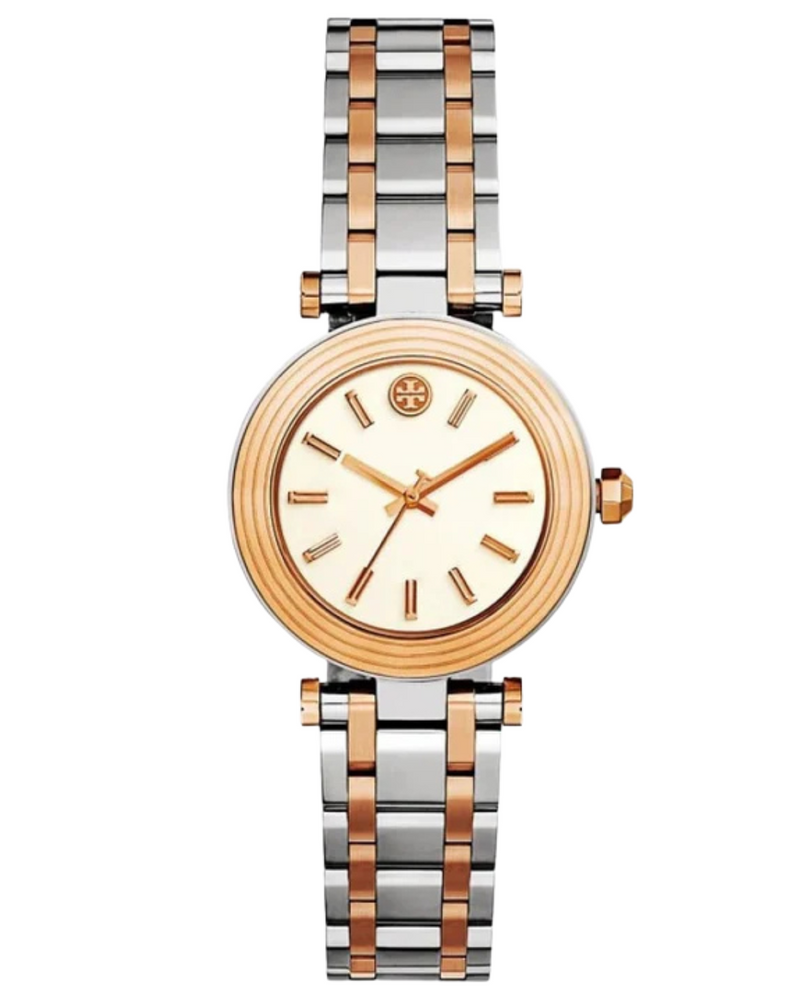 Tory Burch Classic T Watch Two Tone Rose Gold Silver Women’s Watch TBW9011 - Women’s Watches