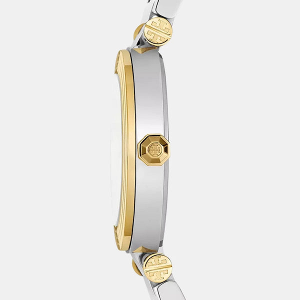 ory Burch Classic T Watch Two Tone Yellow Gold Silver Women's Watch TBW9014 - Image 2