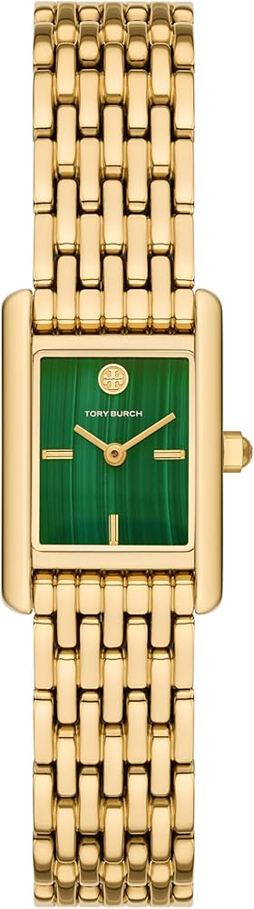 Tory Burch Mini Eleanor gold watch with green dial and rectangular case