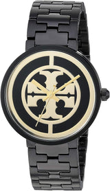 Tory Burch Reva Black Stainless Steel Gold Logo Dial  Women's Watch TBW4039 - Image 2