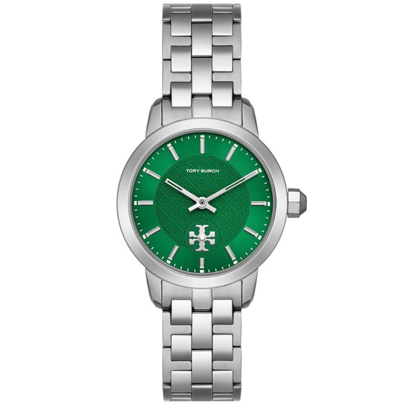 Tory Burch TBW1054 women's watch with green dial and silver steel bracelet