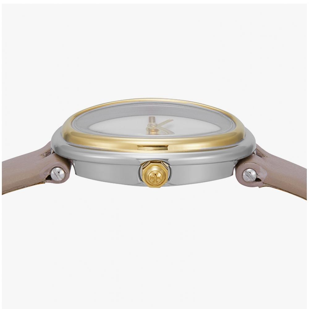 Tory Burch TBW6031 three-quarter view of oval case with white dial