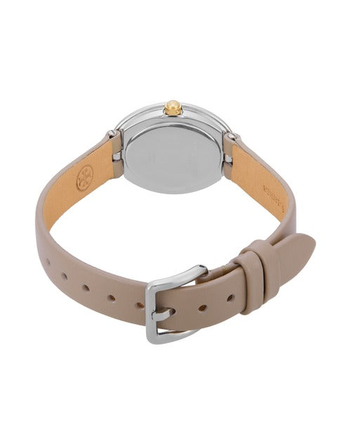 Tory Burch TBW6031 back view showing grey leather strap with buckle closure
