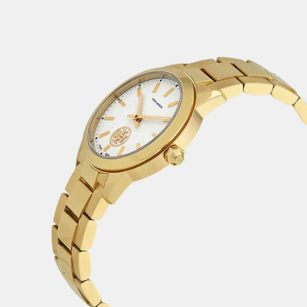 Tory Burch Yellow Gold Collins White Dial Watch Women’s Watch TBW1300 - Women’s Watches