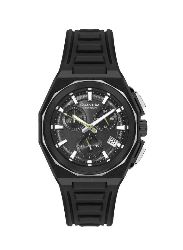 Quantum Black Chronograph Silicone Strap Men's Watch  PWG1078.651 - The Watches Men & Co