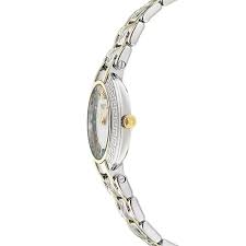 Versace Antlia watch side view showing white dial, case profile, and two-tone bracelet