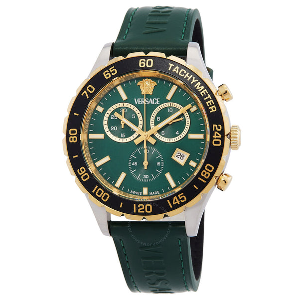 Versace Chronograph Quartz Green Dial Men's Watch VEPCA0224 - The Watches Men & Co