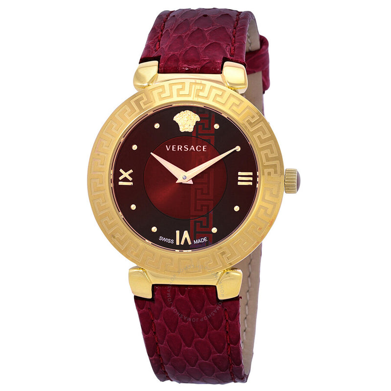 Versace Daphnis Quartz Red Dial Ladies Watch V16080017 - The Watches Men & Co