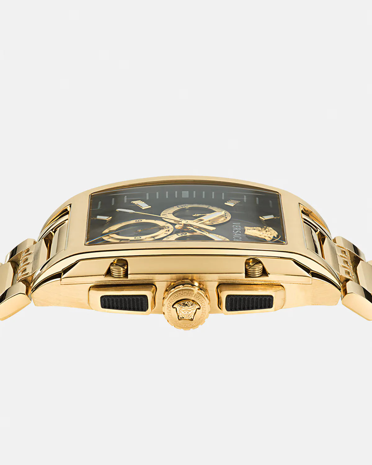 Versace Dominus Chronograph Black Dial Gold Steel Strap Watch For Men - VE6H00523 - Unisex Watches