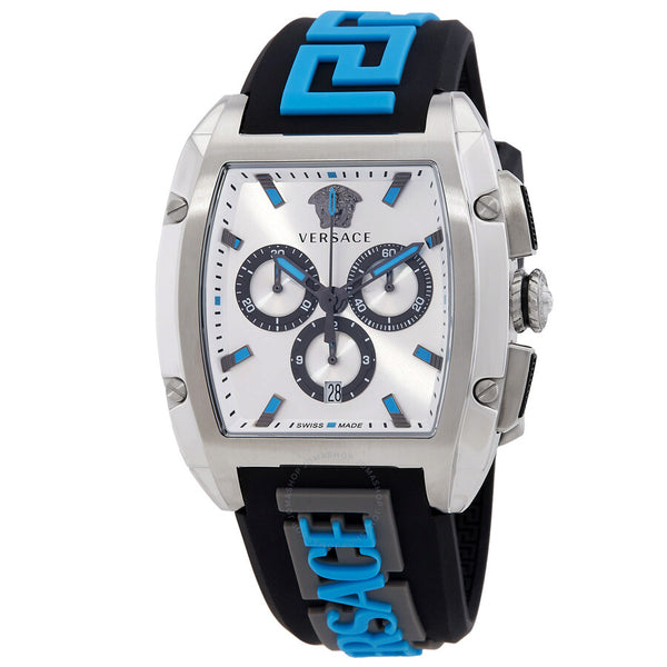 Versace Dominus Chronograph Quartz Silver Dial Men's Watch VE6H00123 - The Watches Men & Co