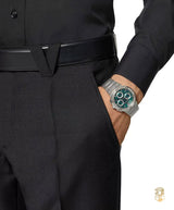 Versace Grace Chronograph Quartz Green Dial Silver Steel Strap Watch For Men - VEZ900121 VEZ900121 - Image 8