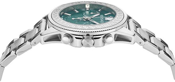 Versace Greca Action Chronograph Quartz Green Dial Silver Steel Strap Watch for Men - VE3J00422 VE3J00422 - Image 2