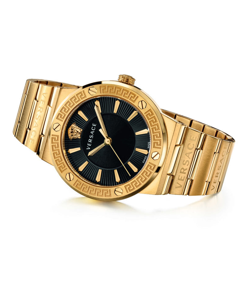 Versace Greca Black Dial Gold Steel Strap Watch for Women - VEVH00820 VEVH00820 - Image 4