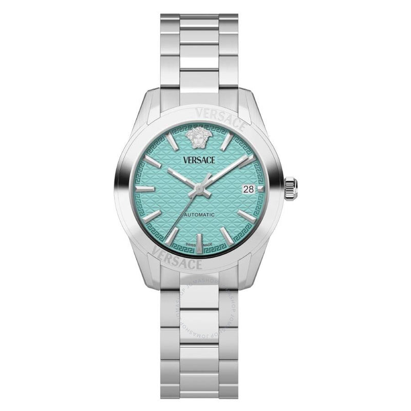 Versace Greca Classic Automatic Turquoise Dial Ladies Watch VESCA0324 - The Watches Men & Co