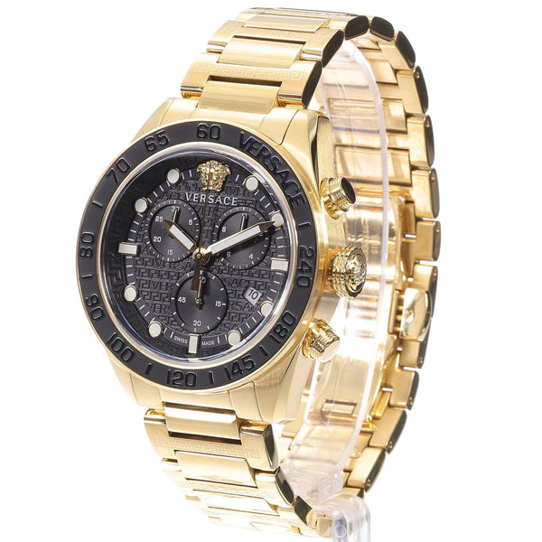 Versace Greca Dome Chronograph Black Dial Gold Steel Strap Watch for Men - VE6K00523 VE6K00523 - Image 2