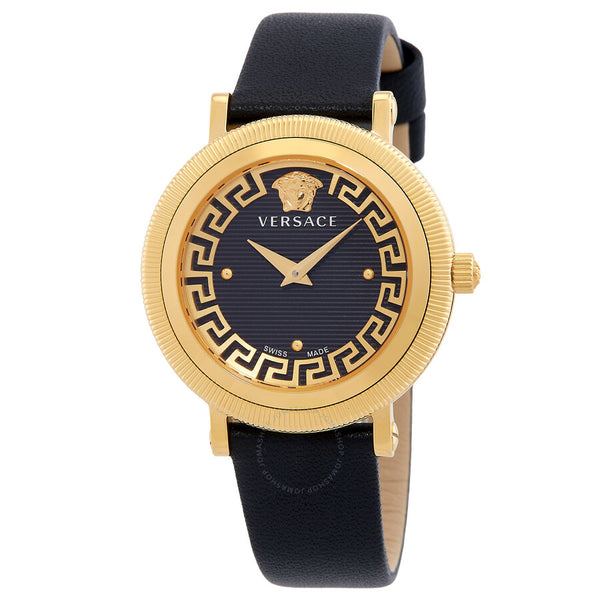 Versace Greca Flourish Quartz Black Dial Ladies Watch VE7F00323 - The Watches Men & Co