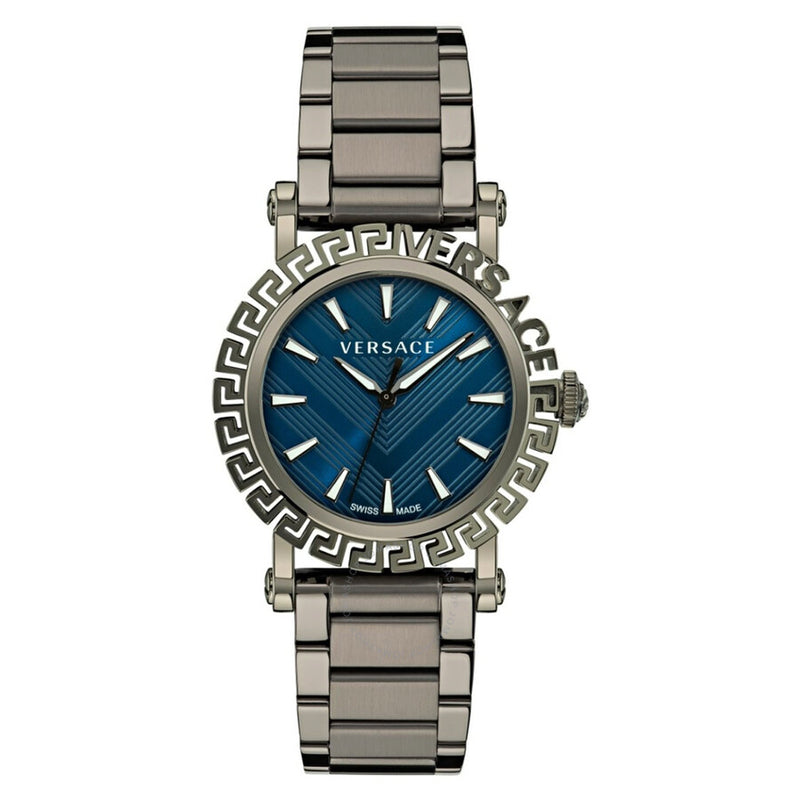 Versace Greca Glam Quartz Blue Dial Men's Watch VE6D00423 - The Watches Men & Co