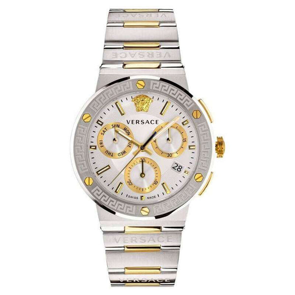 Versace Greca Logo Chronograph Quartz Silver Dial Men’s Watch VEZ900321 - Watch