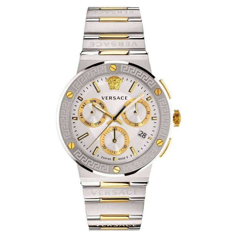Versace Greca Logo Chronograph Quartz Silver Dial Men’s Watch VEZ900321 - Watch