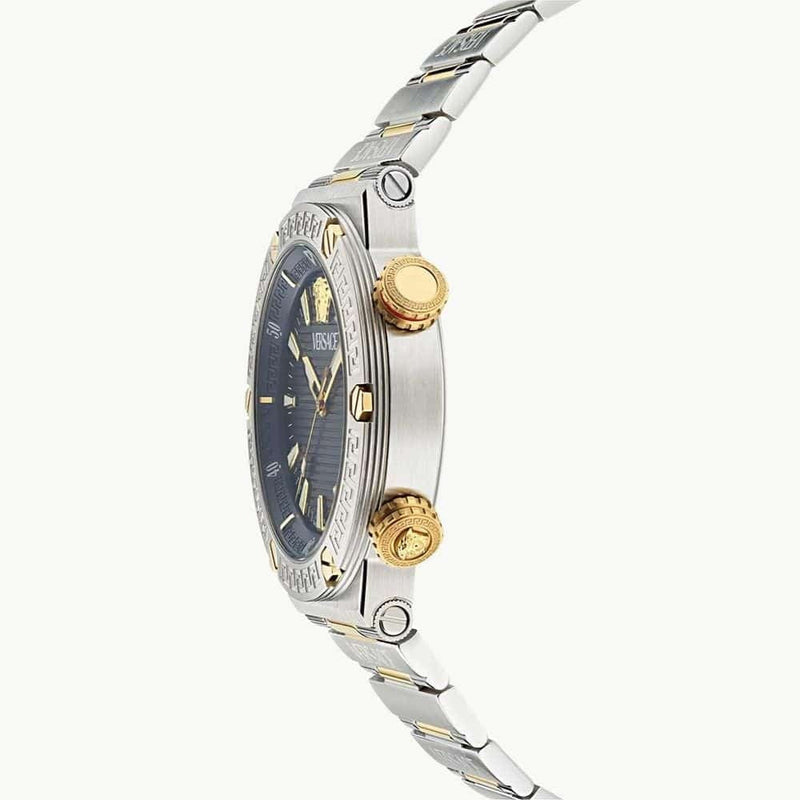 Versace Greca Logo Diver Quartz Black Dial Two Tone Steel Strap Watch for Men - VE8G00424 VE8G00424 - Image 2