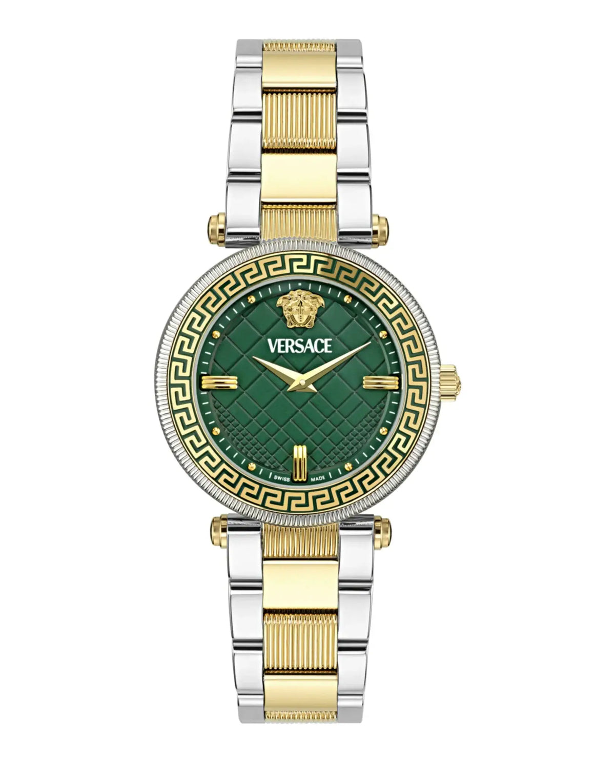 Versace Reve Lady Green Dial Two-Tone Watch - VE8B00524