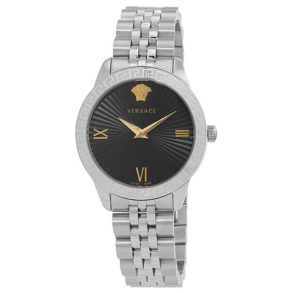 Versace Greca Signature Quartz Black Dial Ladies Watch VEVC00419 - The Watches Men & Co