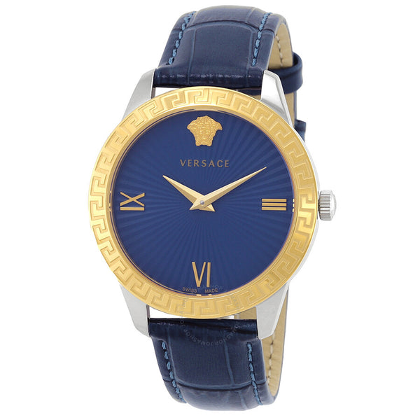 Versace Greca Signature Quartz Blue Dial Ladies Watch VEVC00219 - The Watches Men & Co