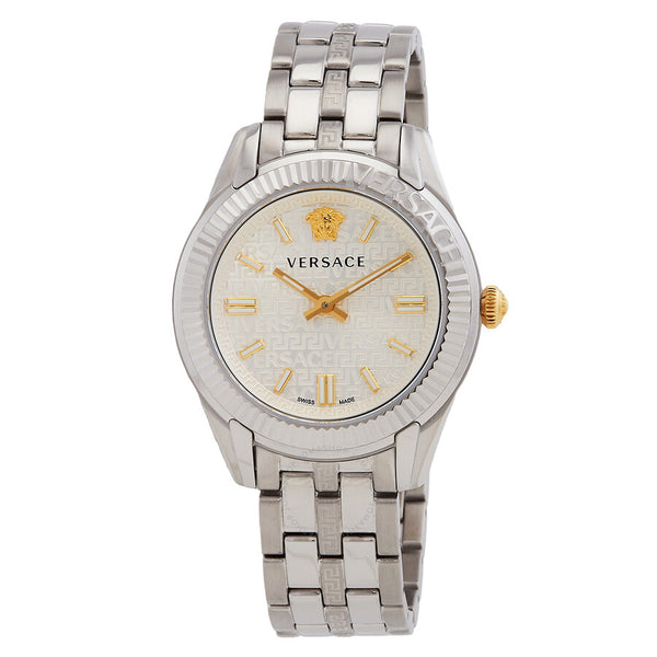 Versace Greca Time Quartz Silver Dial Ladies Watch VE6C00323 - The Watches Men & Co