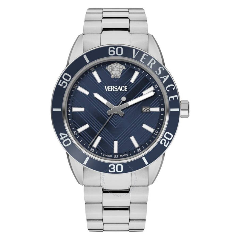 Versace Greca Urban Quartz Blue Dial Men's Watch VEYCA0424 - The Watches Men & Co