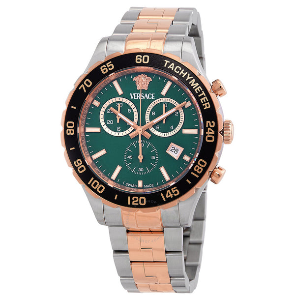 Versace Hellenyium Chronograph Quartz Green Dial Men's Watch VEPCA0424 - The Watches Men & Co