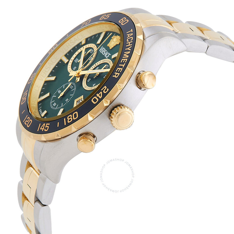 Versace Hellenyium Chronograph Quartz Green Dial Men's Watch VEPCA0524 - The Watches Men & Co #2