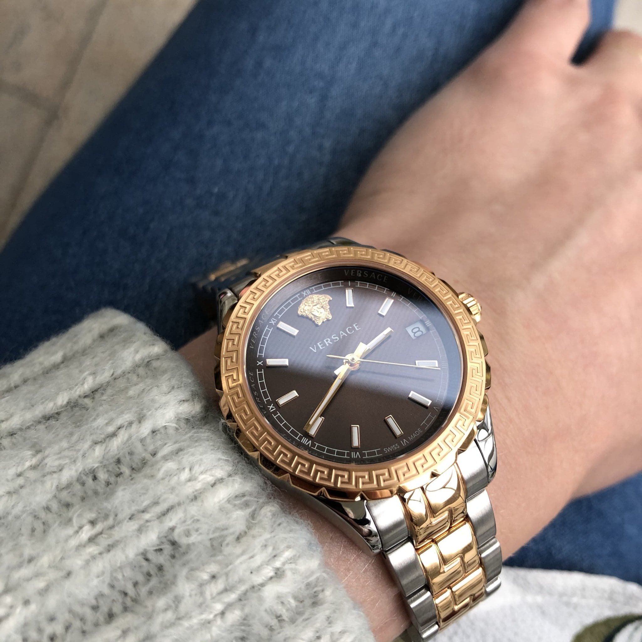 Versace Hellenyium Quartz Brown Dial Ladies Watch V12040015 - Watch
