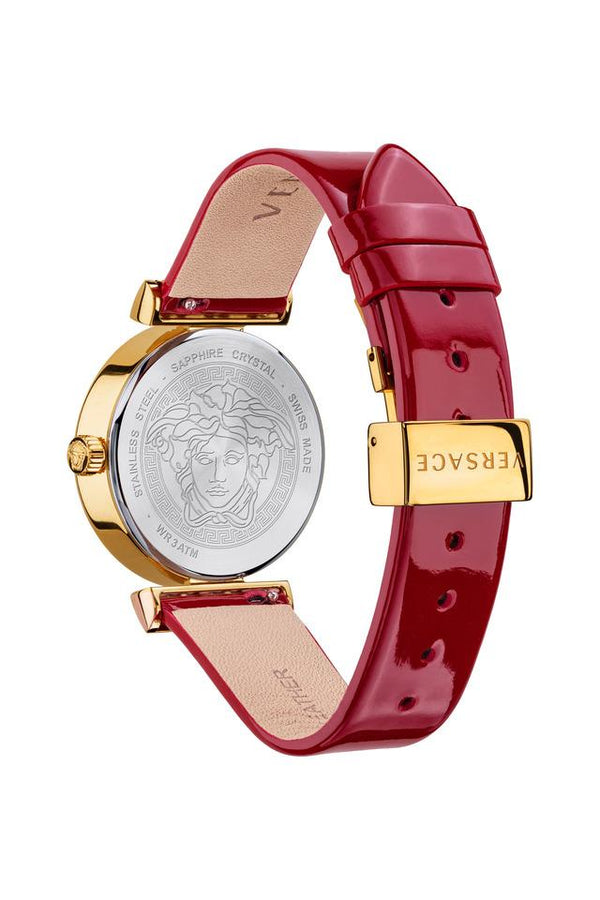 Versace Meander Quartz Red Dial Ladies Watch VELW00320 - Watch