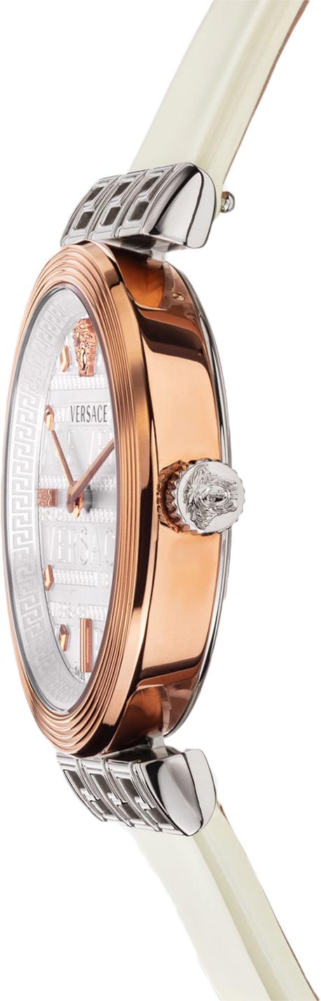 Versace Meander White Leather Strap Women's Watch VELW00120 - The Watches Men & CO #2