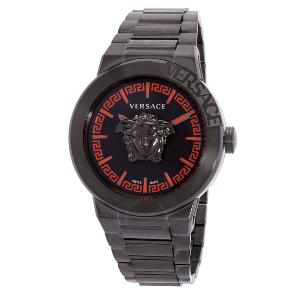 Versace Medusa Infinite Quartz Gunmetal Dial Men's Watch VE7E00723 - The Watches Men & Co