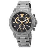 Versace New Chrono Quartz Black Dial Men's Watch VE2E00621 - The Watches Men & Co