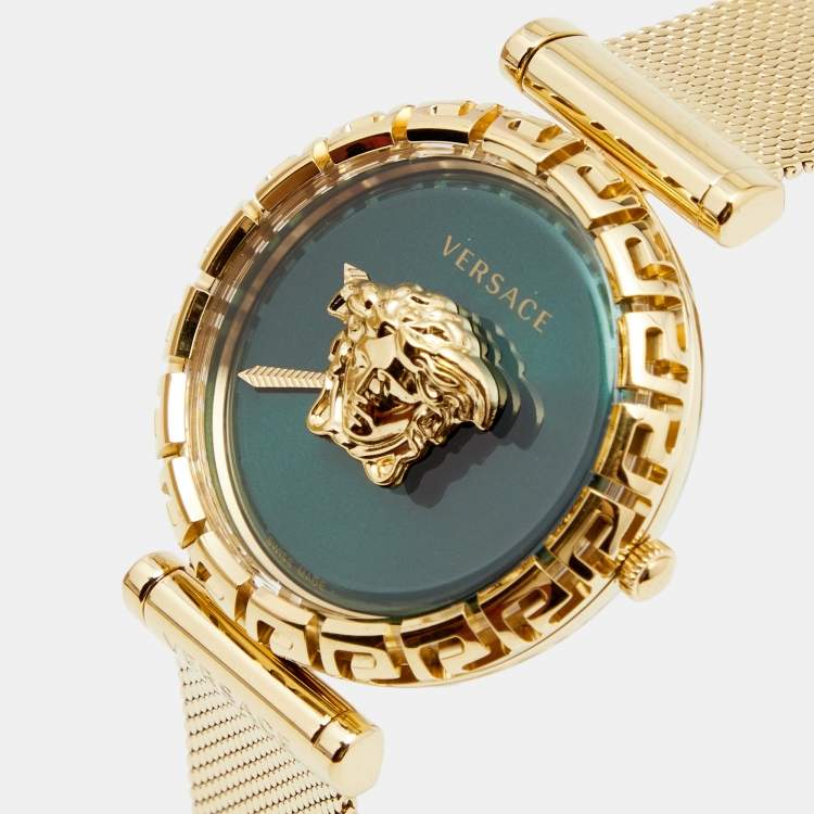 Versace Palazzo Empire Greca Quartz Green Dial Ladies Watch VEDV00819 - Watch