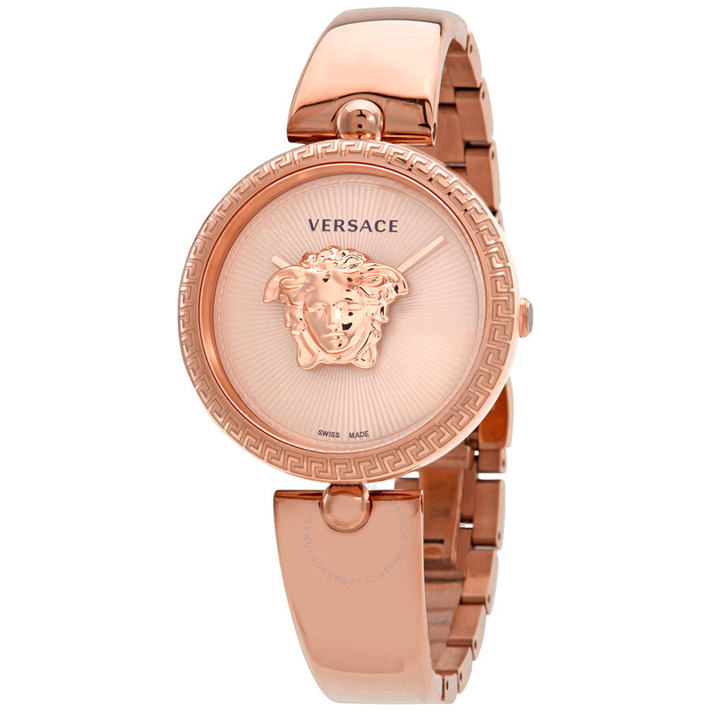 Versace Palazzo Quartz Rose Dial Ladies Watch VECQ00718 - The Watches Men & Co