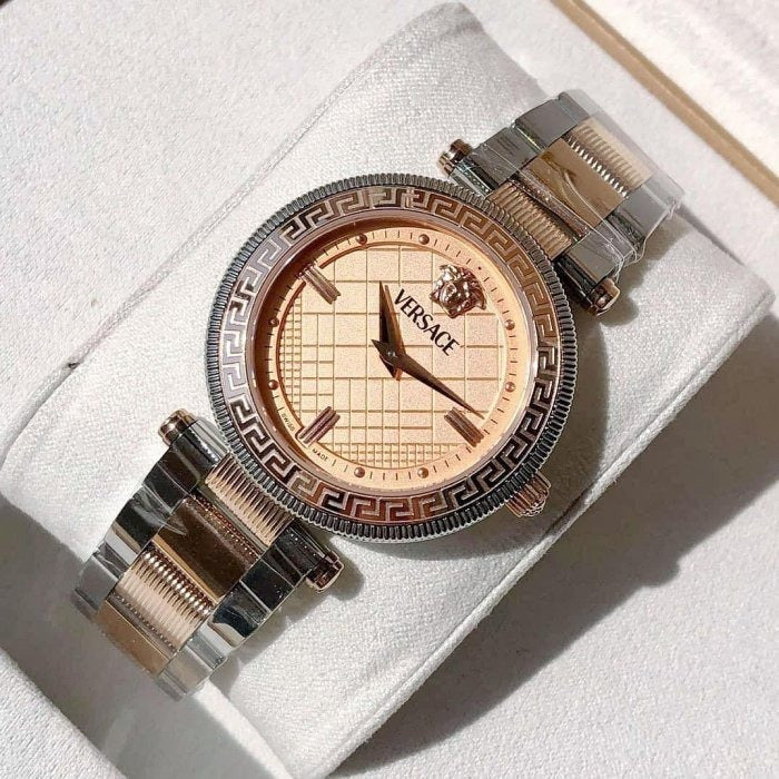 Versace Reve Analog Rose Gold Dial Two Tone Steel Strap Watch for Women - VE8B00424 VE8B00424 - Image 5