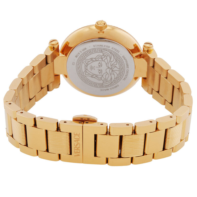 Versace Reve Lady Black Dial Gold Watch - VE8B00624