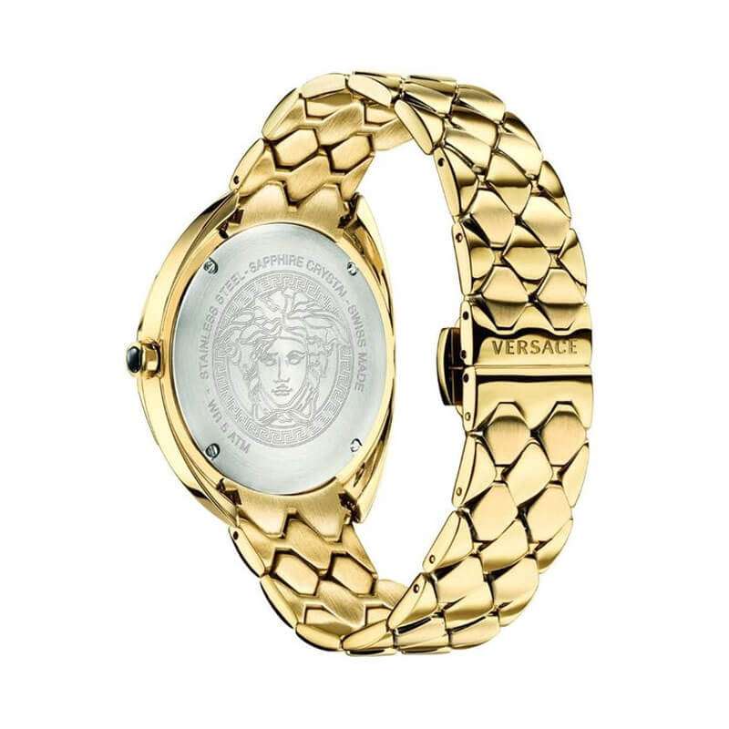 Versace Shadov caseback with sapphire crystal and Medusa logo engraving
