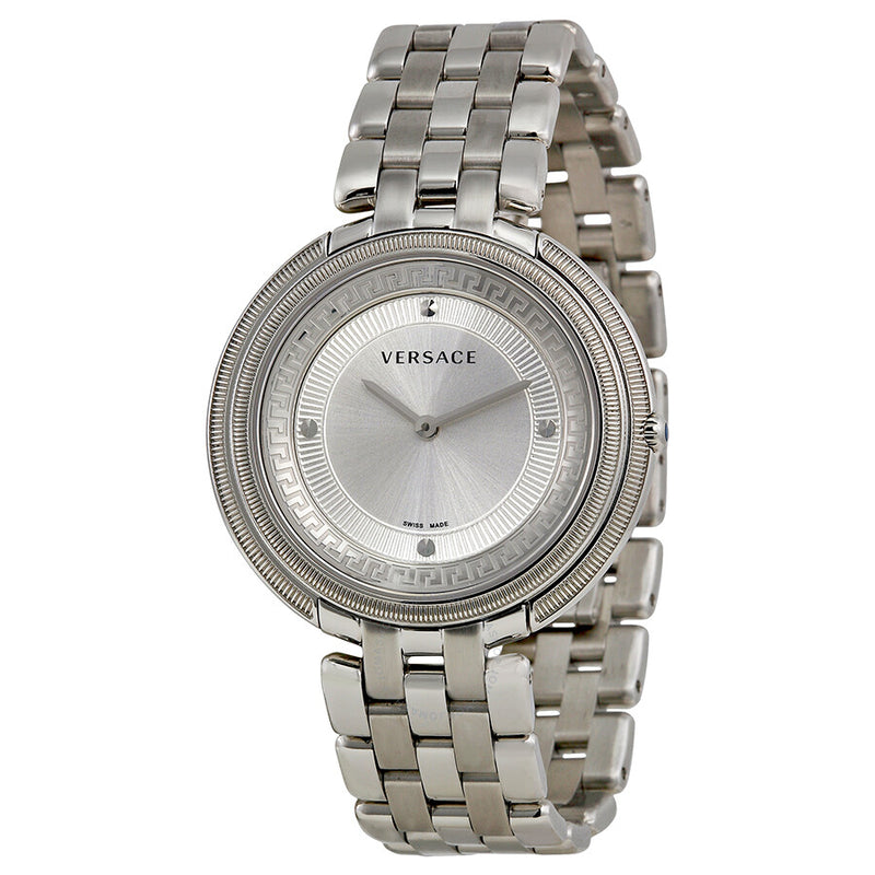 Versace Thea Silver Dial Stainless Steel Ladies Watch VA7060013 - The Watches Men & Co