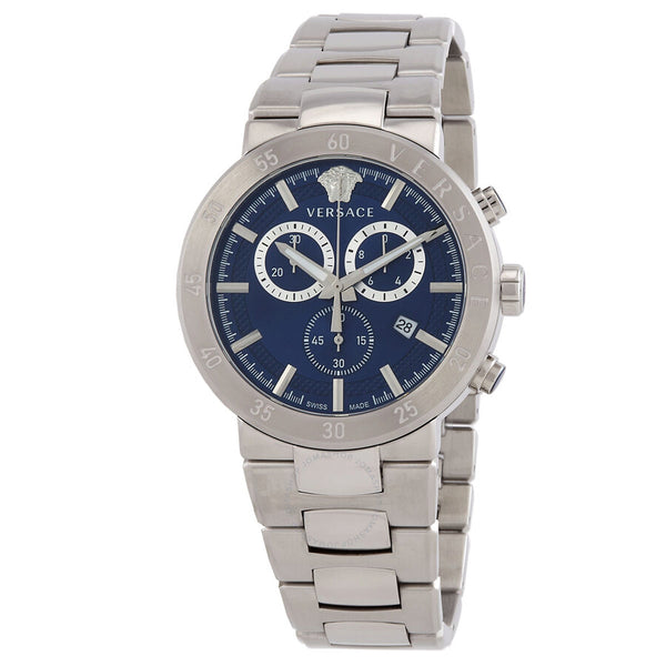 Versace Urban Mystique Chronograph Quartz Blue Dial Men's Watch VEPY00420 - The Watches Men & Co