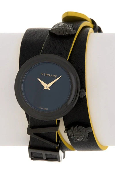 V-Flare women's watch with black dial and double wrap styled strap