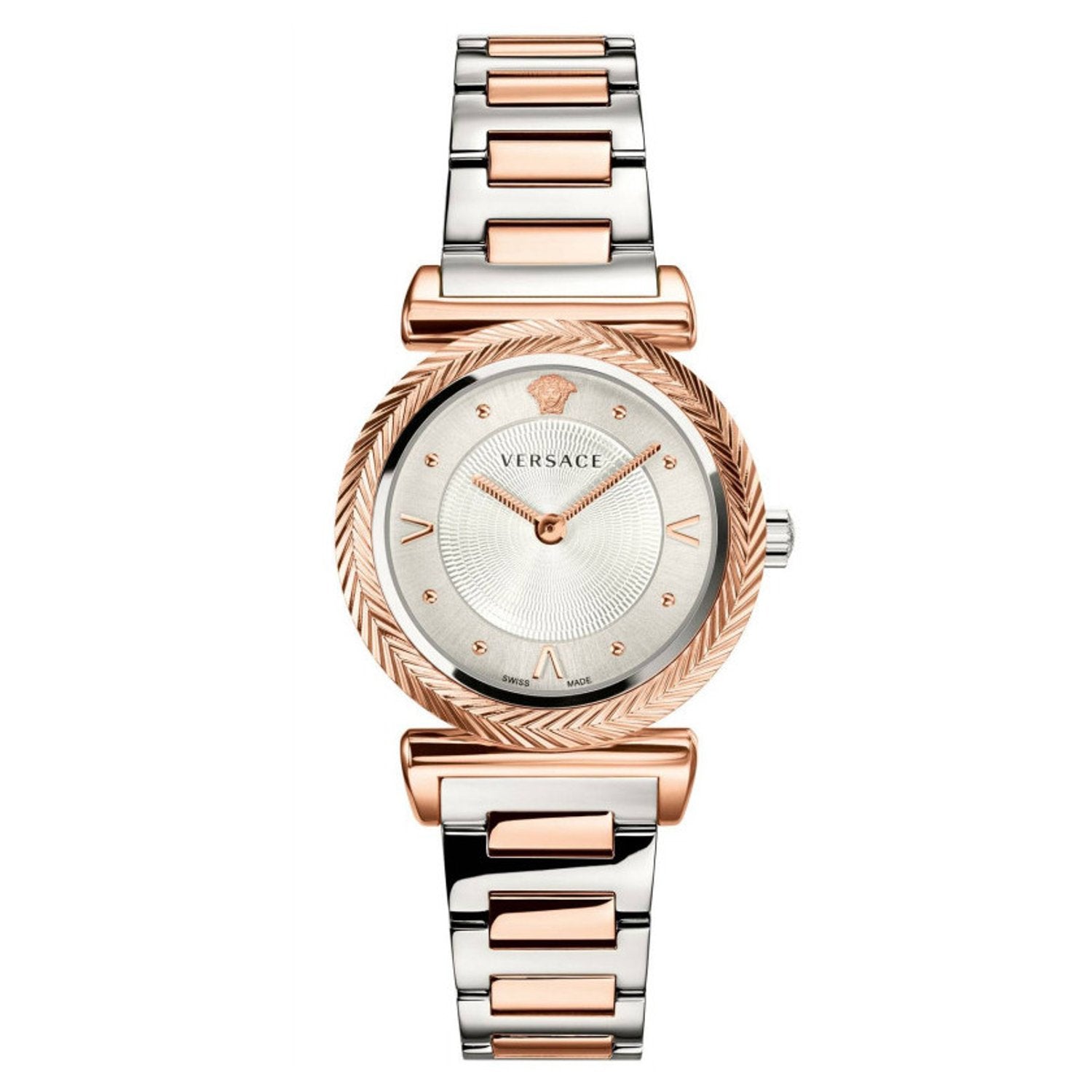 Versace V- Motif Quartz Silver Dial Ladies Watch VERE00718 - Watch