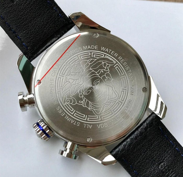 Versace V-Ray Leather Strap Men’s Watch VDB010014 - Watch