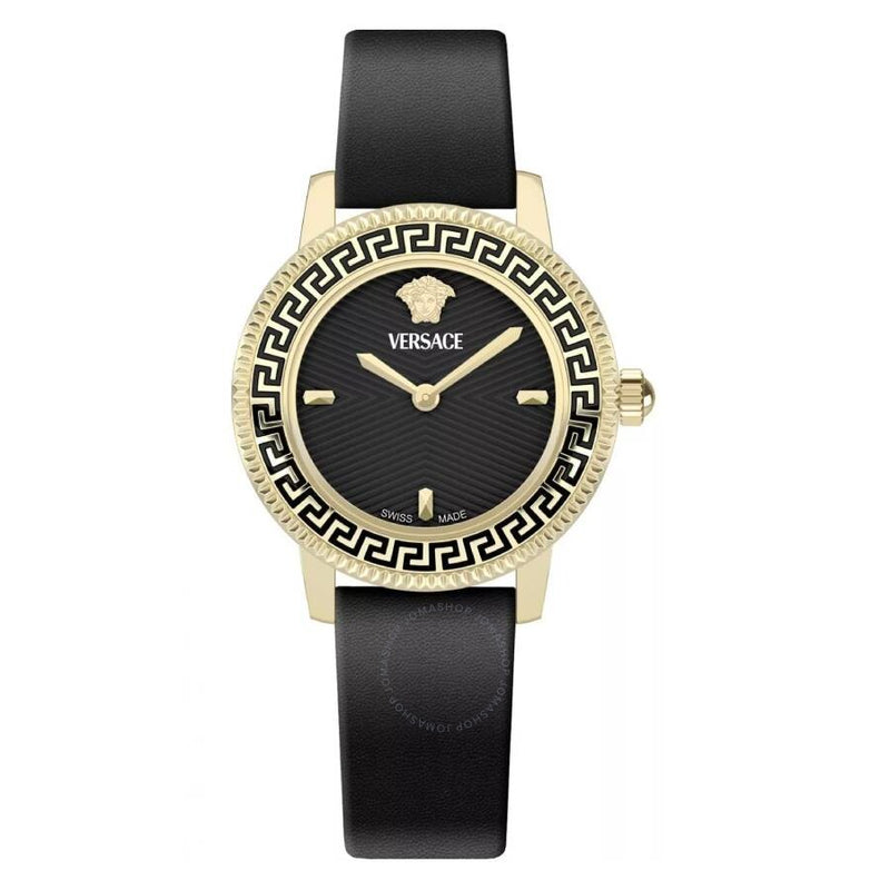 Versace V-Icon Quartz Black Dial Ladies Watch VEUCA0224 - The Watches Men & Co